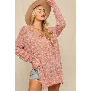 Kyemi ILLUSION V-NECK POINTELLE SWEATER